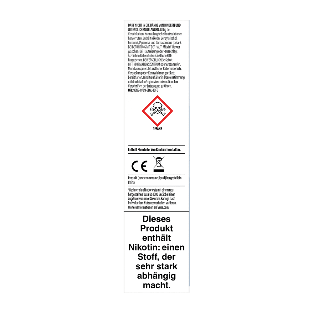 Vuse GO 1000 Blueberry Ice 20mg Einweg E-Zigarette