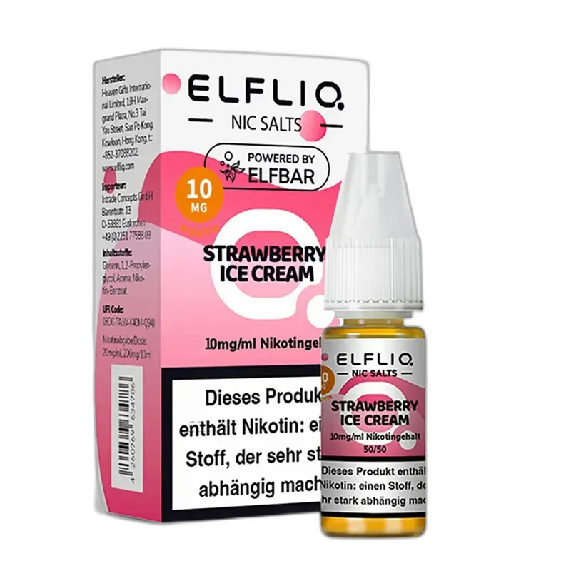 Elfliq by Elfbar Nikotinsalz - Strawberry Ice Cream - Liquid 10mg 10ml