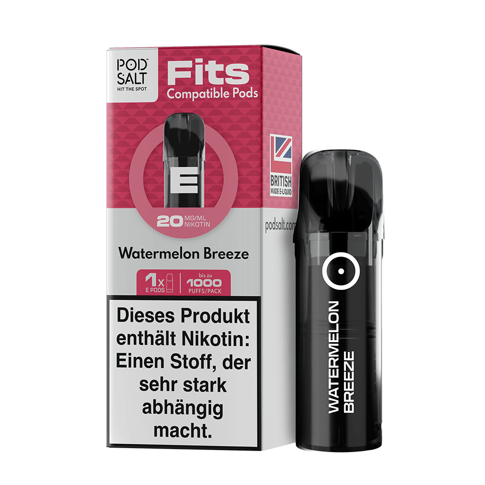 3x Pod Salt Fits Pods Einweg Pod - Watermelon Breeze - 20mg Nikotinsalz 2ml