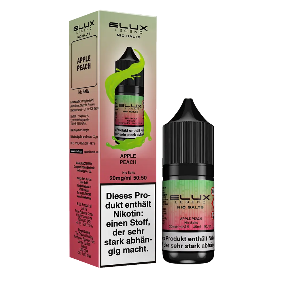 Elux Nikotinsalz - Apple Peach - Liquid 10mg 10ml