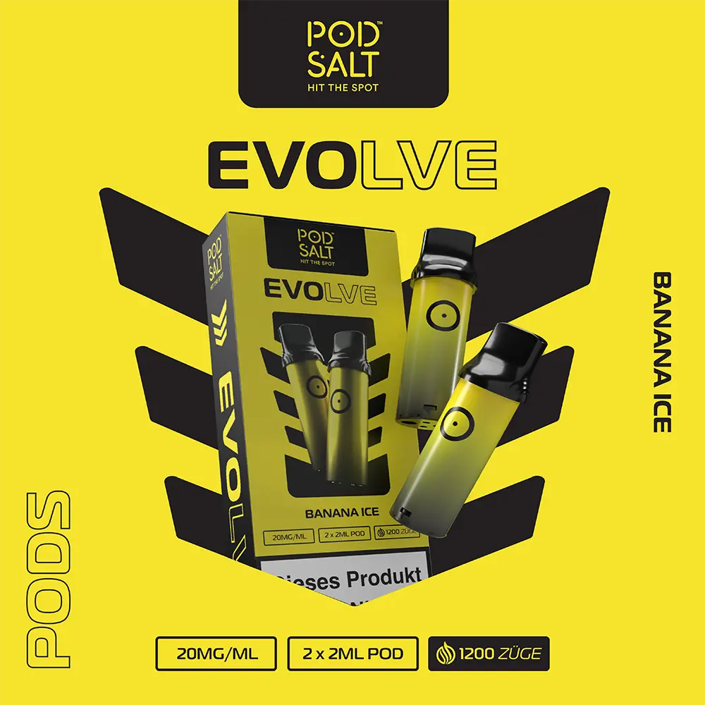 2x Pod Salt Evolve Einweg Pod - Banana Ice - 20mg Nikotinsalz 2ml