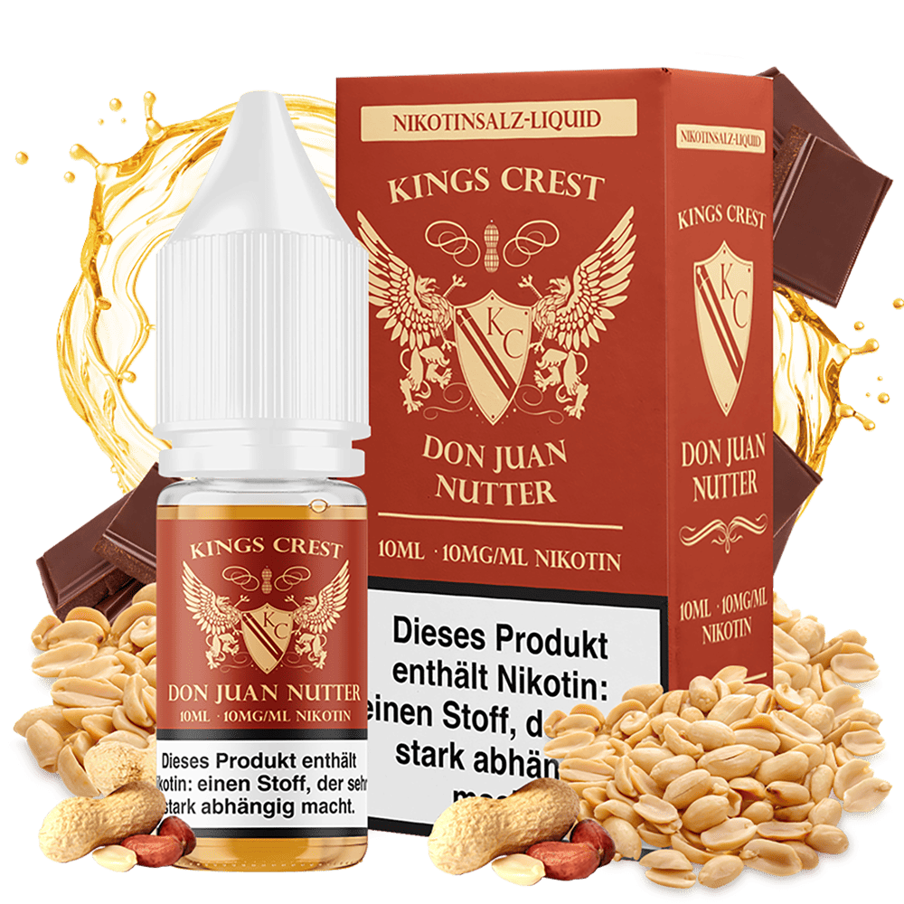 Kings Crest Nikotinsalz - Don Juan Nutter - 10ml Liquid 10mg Kings Crest Nikotinsalz - Don Juan Nutter - 10ml Liquid 10mg