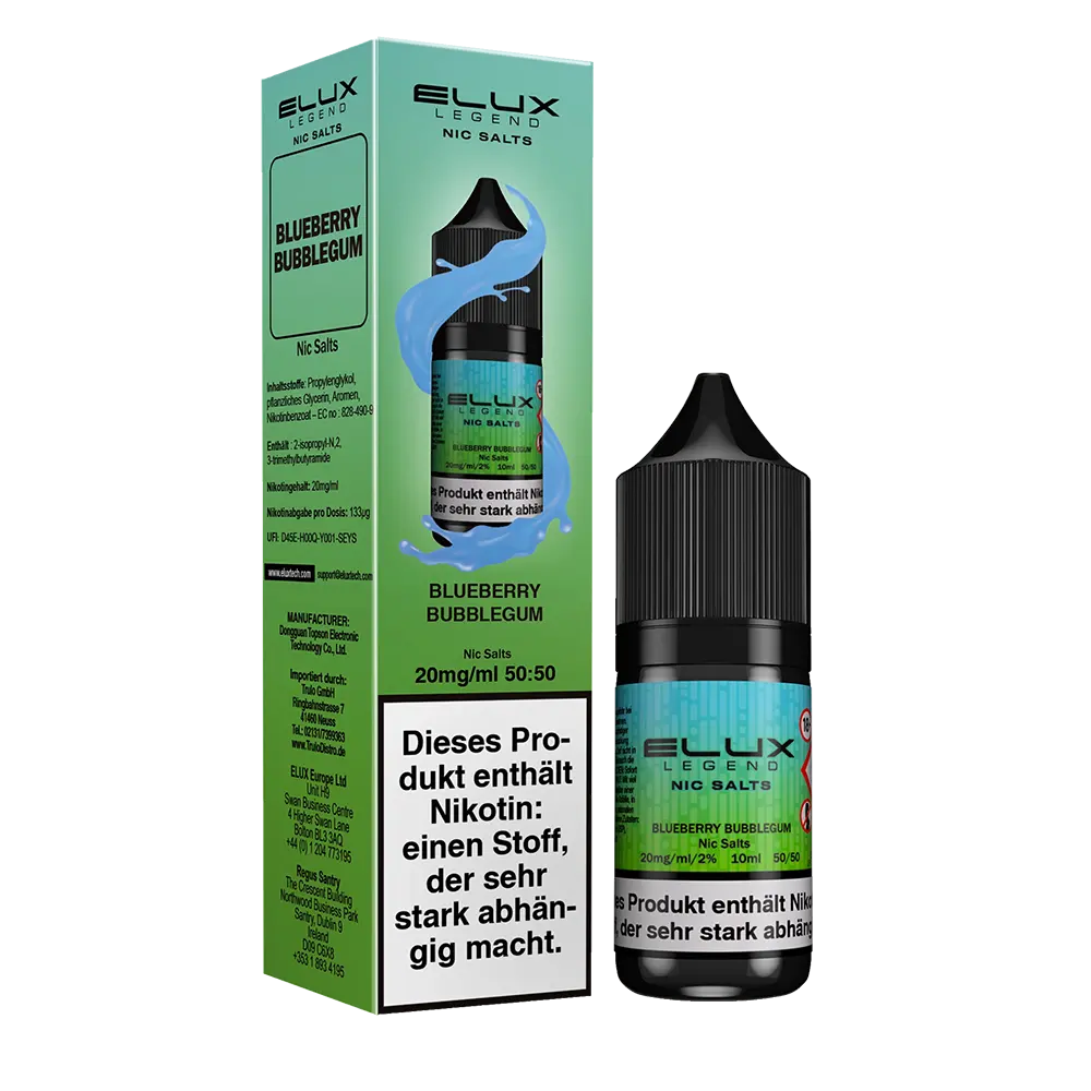 Elux Nikotinsalz - Blueberry Bubblegum - Liquid 10mg 10ml