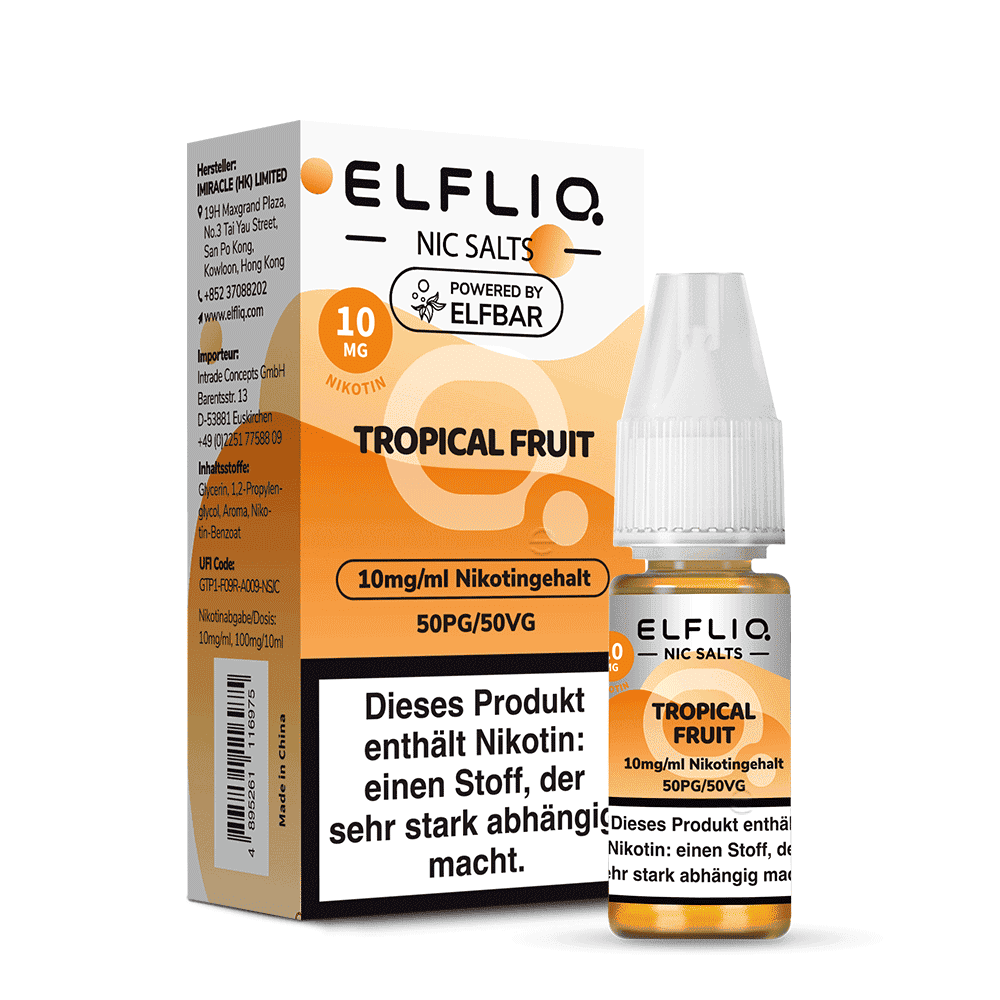 Elfliq by Elfbar Nikotinsalz - Tropical Fruit - Liquid 10mg 10ml