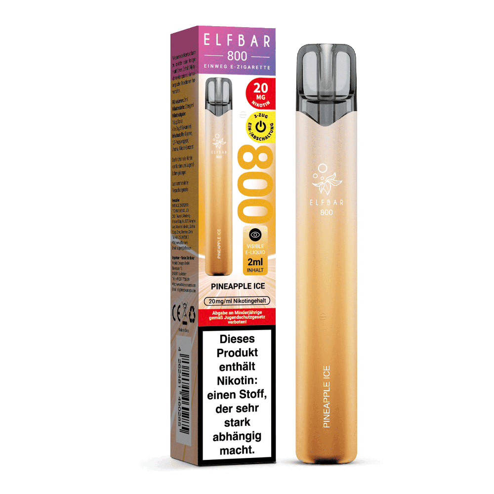 Elfbar 800 Einweg E-Zigarette - Pineapple Ice - 20mg