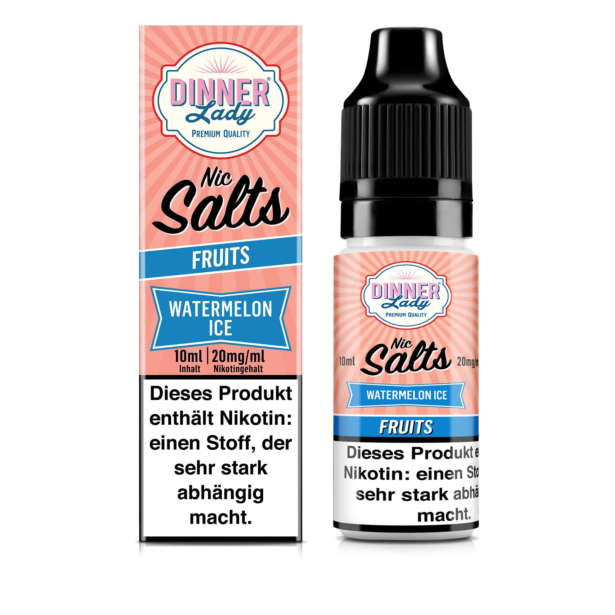 Dinner Lady Nikotinsalz - Watermelon Ice - 50/50 10ml Liquid 20mg