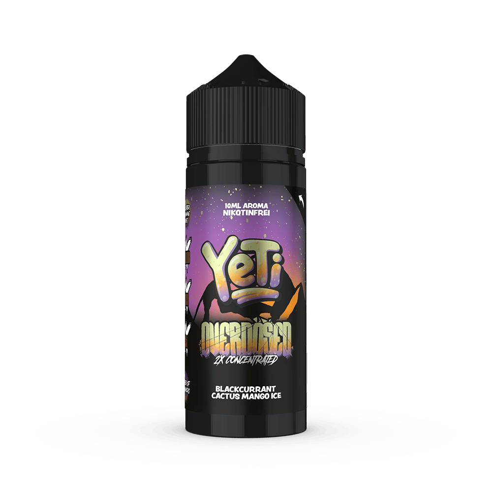 Yeti Longfill - Blackcurrant Cactus Mango Ice - Overdosed 10ml Aroma in 120ml Flasche