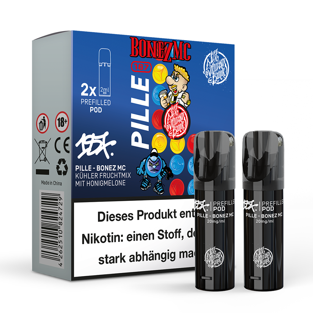 2x 187 Strassenbande Einweg Pod - Pille Bonez MC - 20mg Nikotinsalz 2ml