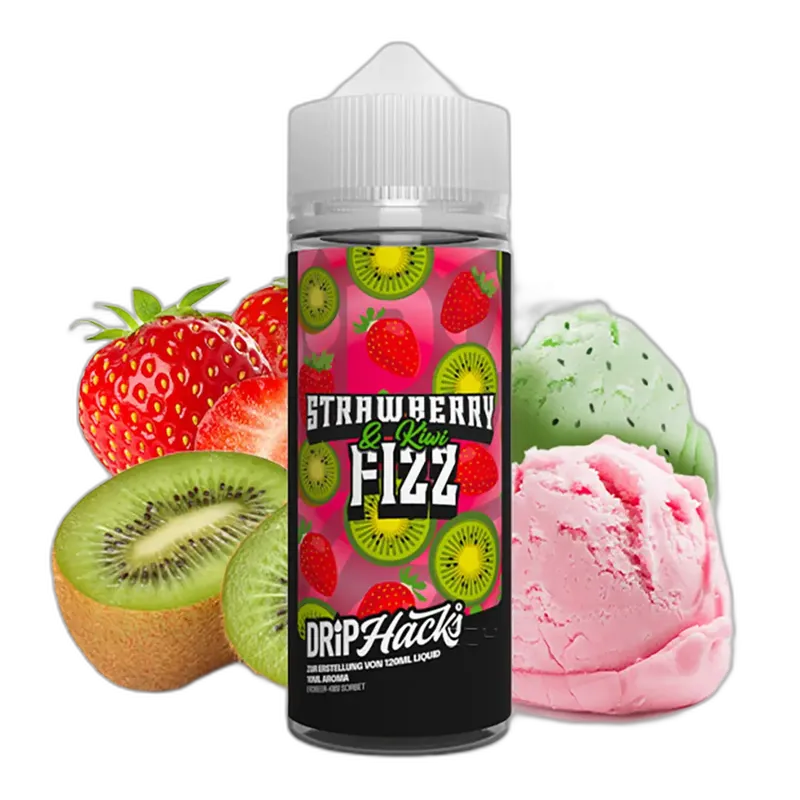 Drip Hacks Longfill - Strawberry Kiwi Fizz - 10ml Aroma in 120ml Flasche