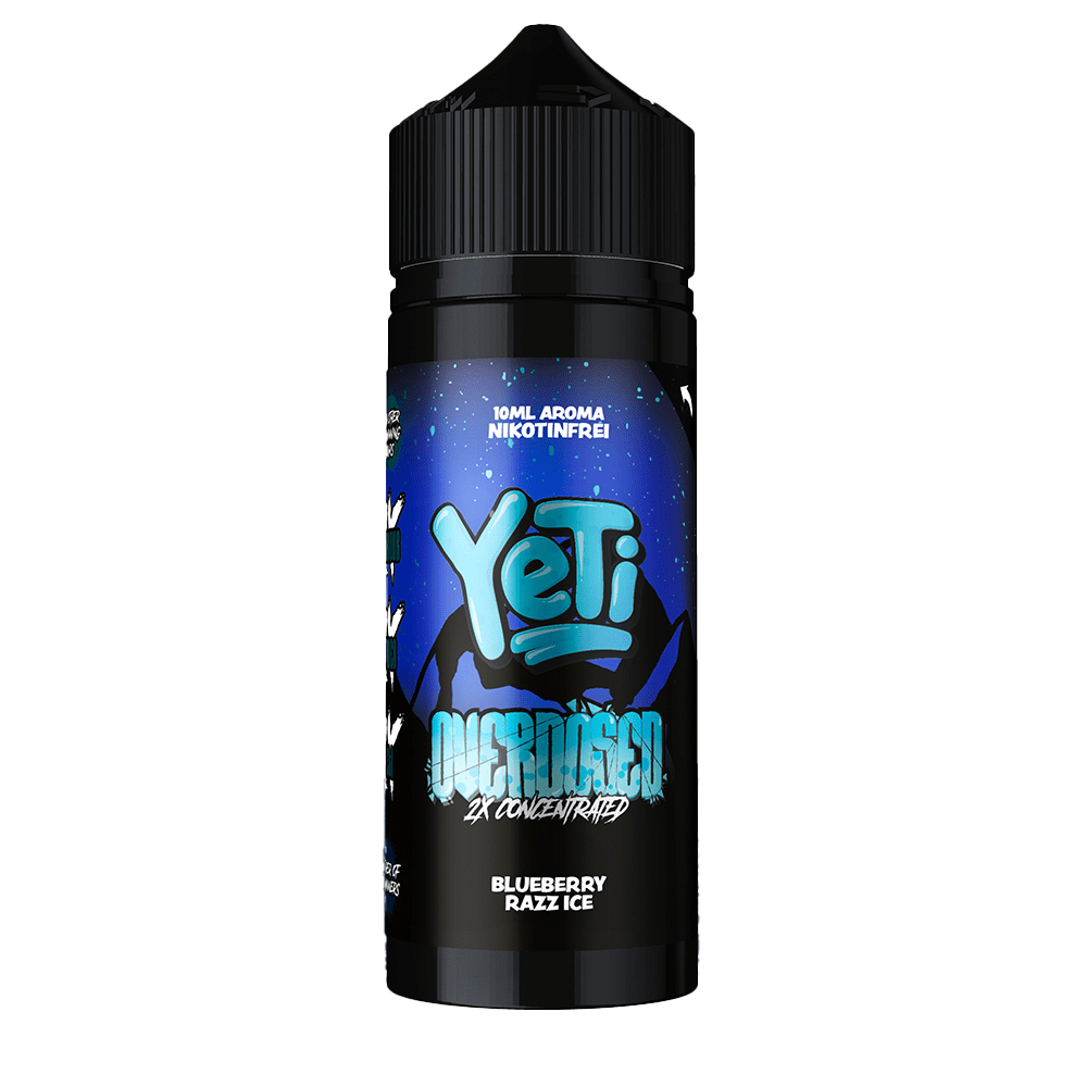 Yeti Longfill - Blueberry Razz Ice - Overdosed 10ml Aroma in 120ml Flasche