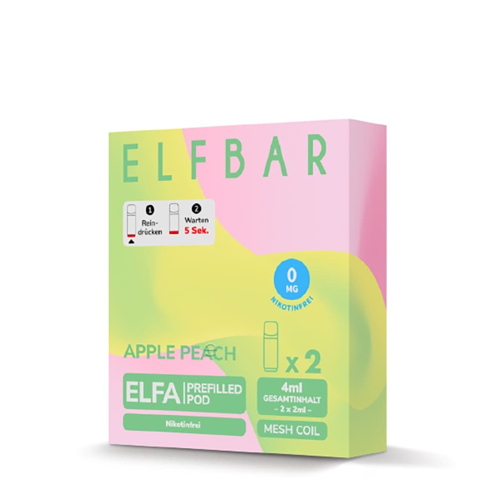 2x Elfbar Elfa Einweg Pod - Apple Peach - 0mg 2ml