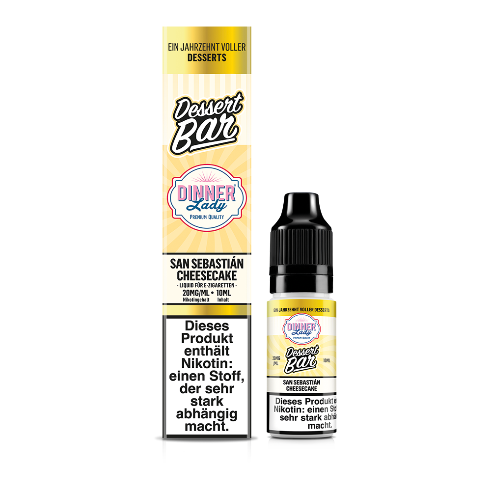 Dinner Lady Nikotinsalz - San Sebastian Cheesecake - 50/50 10ml Liquid 20mg