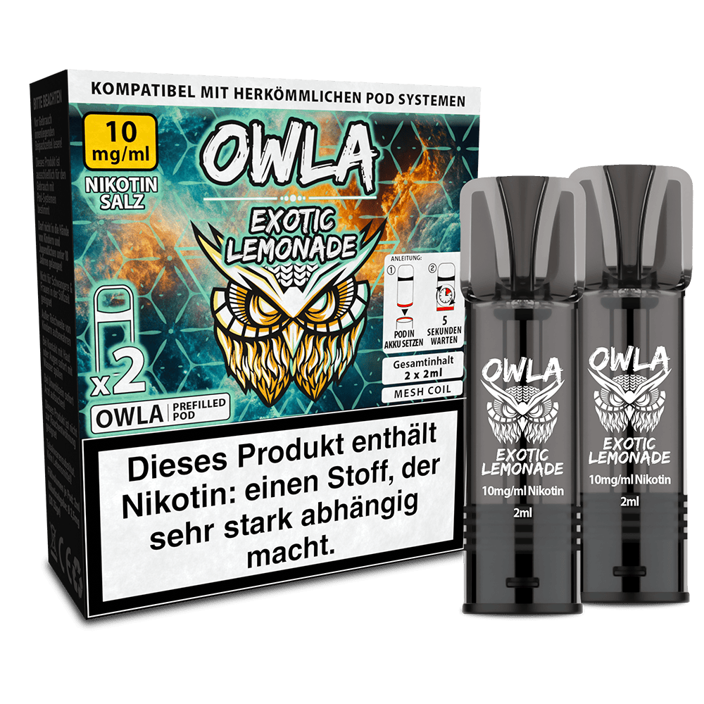 2x OWLA Einweg Pod - Exotic Lemonade - 10mg Nikotinsalz 2ml