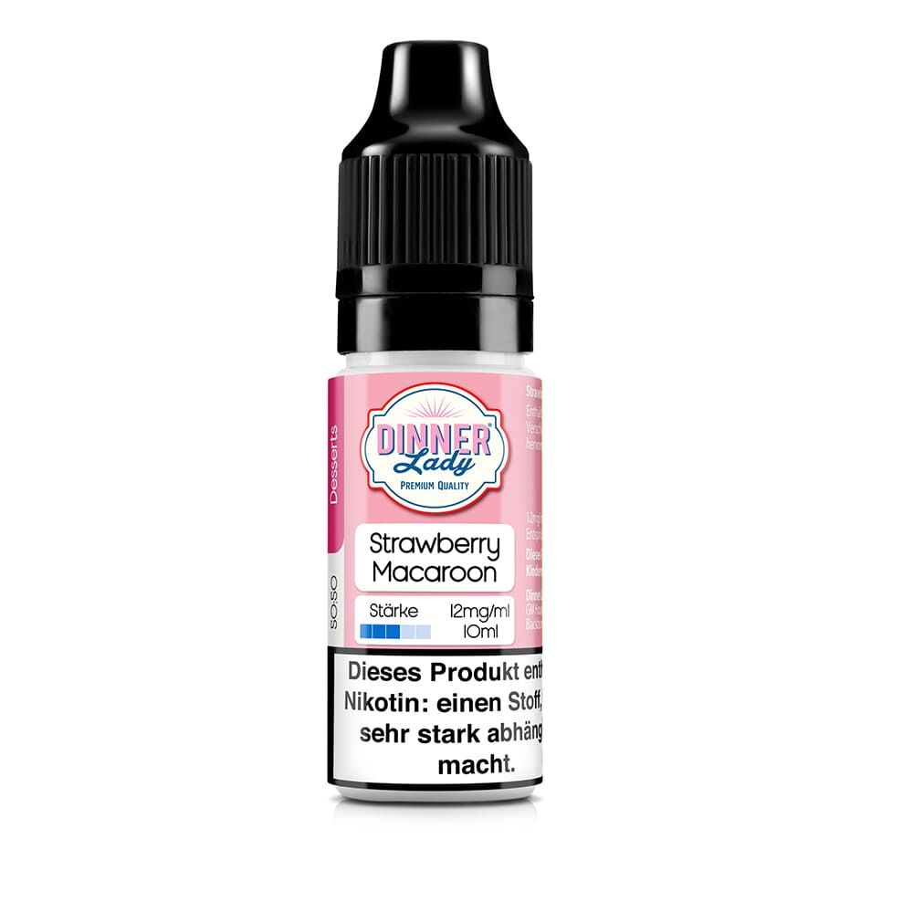 Dinner Lady Liquid - Strawberry Macaroon - 50/50 10ml 12mg Dinner Lady Liquid - Strawberry Macaroon - 50/50 10ml 12mg