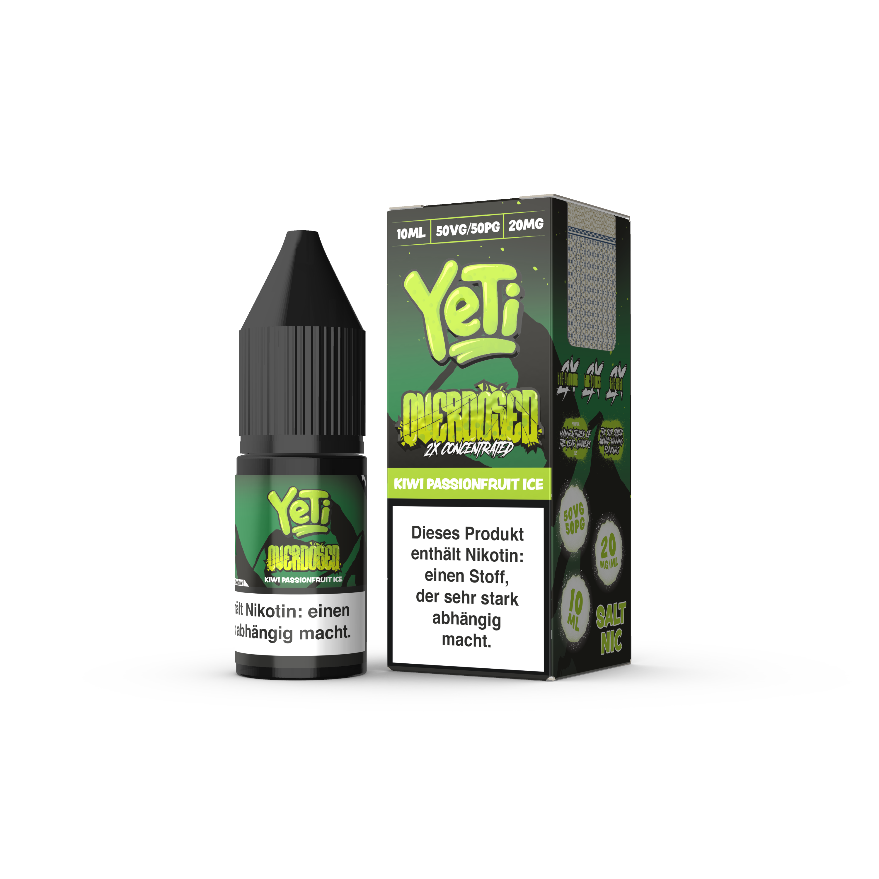 Yeti Nikotinsalz - Kiwi Passionsfruit Ice - Overdosed 10ml Liquid 20mg