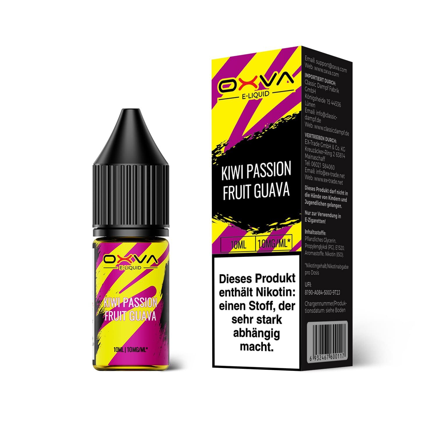 Oxva E-Liquid Nikotinsalz - Kiwi Passion Fruit Guava - 10ml Liquid 10mg