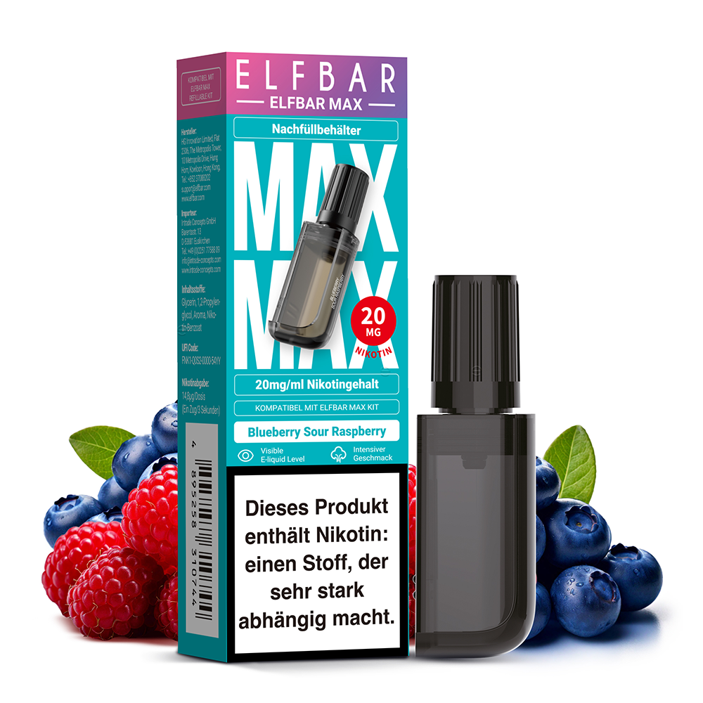 Elfbar MAX Refill Pod - Blueberry Sour Raspberry - 20mg Nikotinsalz 10ml