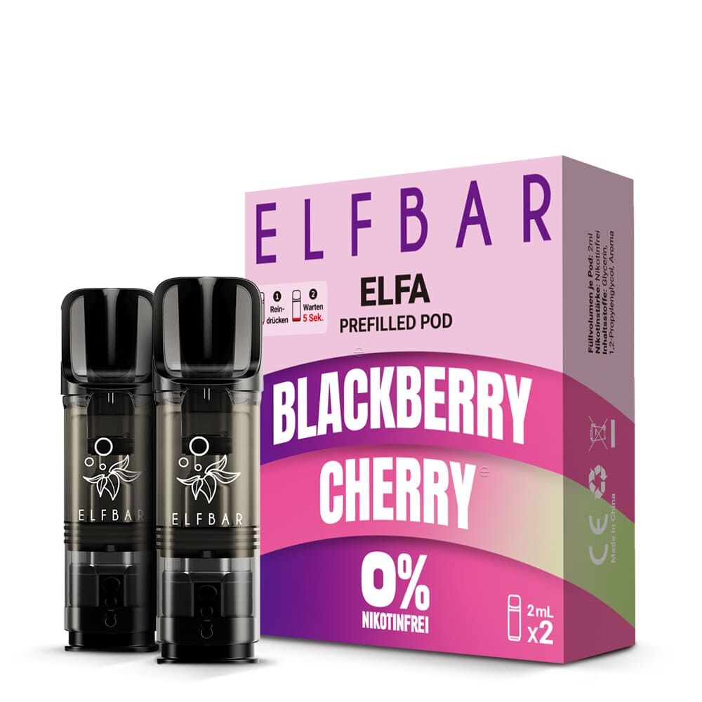 2x Elfbar Elfa Einweg Pod - Blackberry Cherry - 0mg 2ml