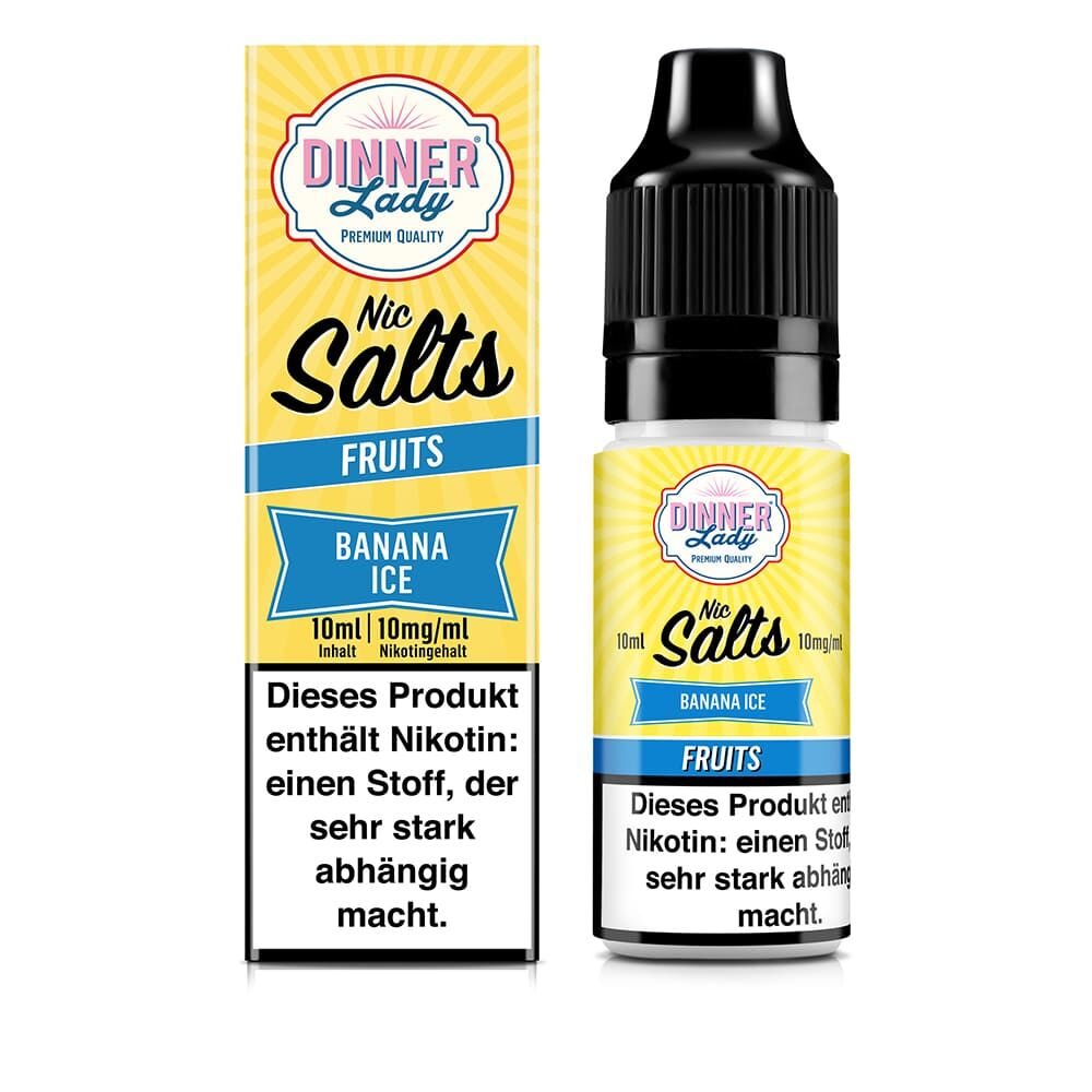 Dinner Lady Nikotinsalz - Banana Ice - 50/50 10ml Liquid 10mg
