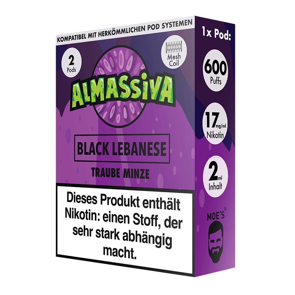 2x Almassiva Einweg Pod - Black Lebanese - 17mg 2ml