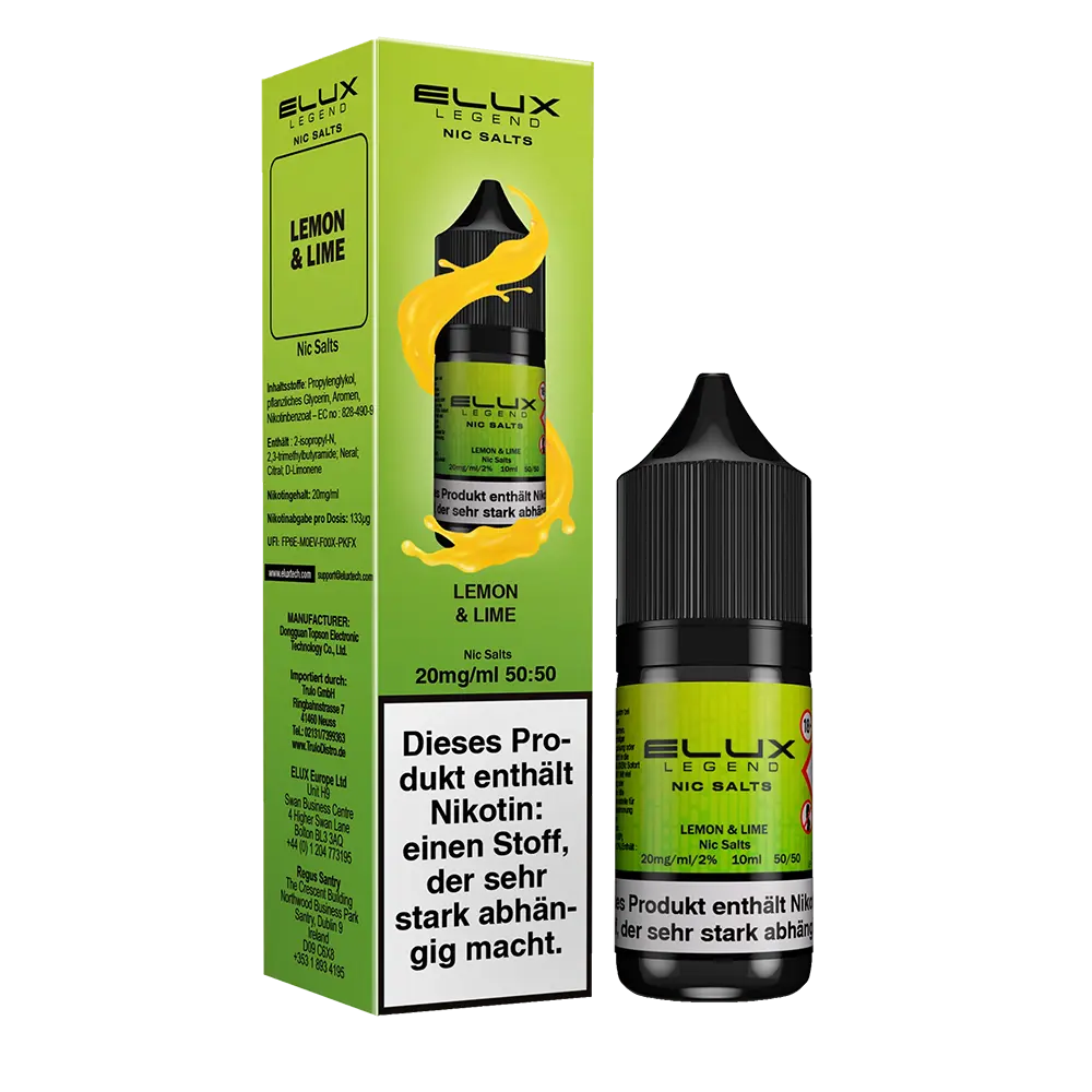 Elux Nikotinsalz - Lemon & Lime - Liquid 10mg 10ml