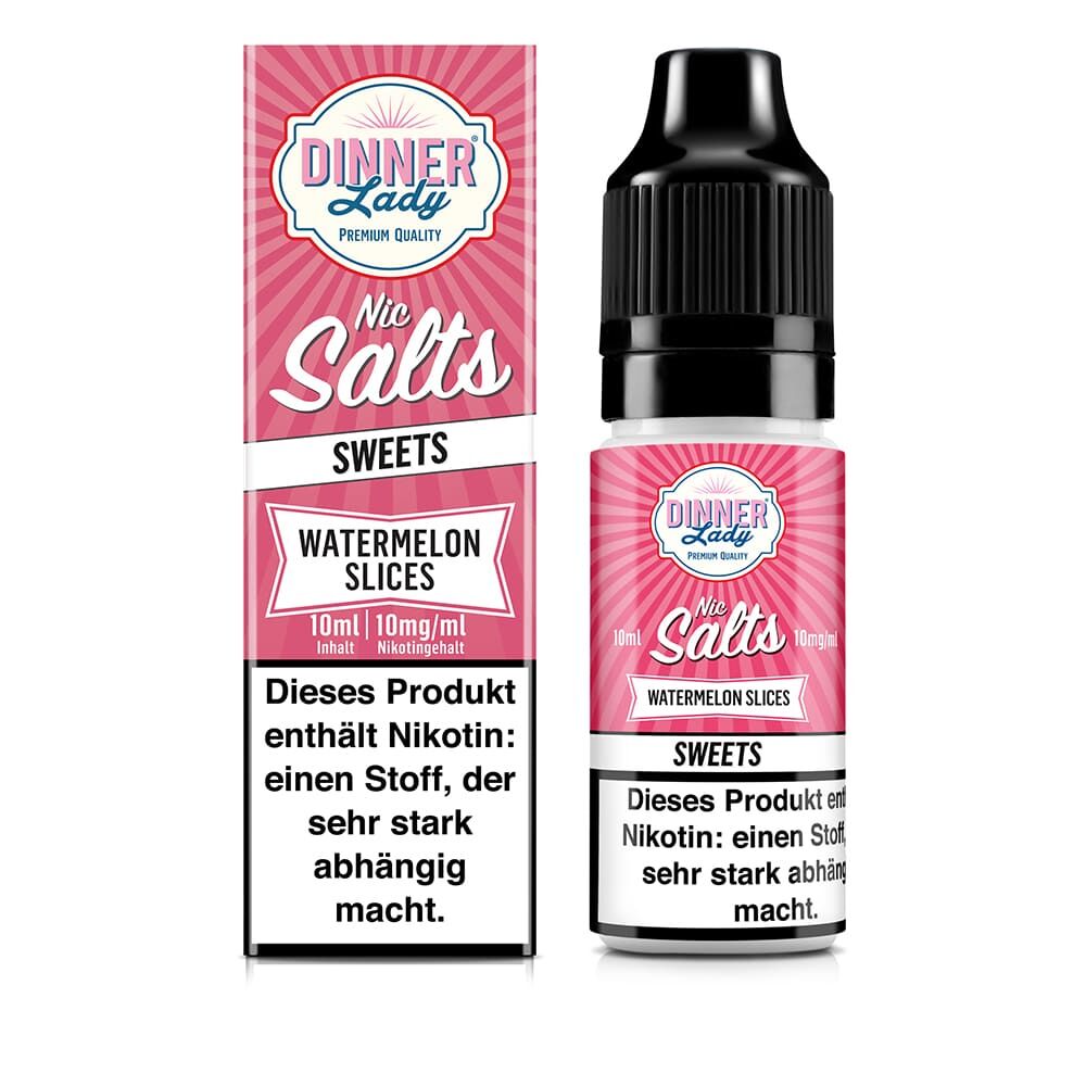 Dinner Lady Nikotinsalz - Watermelon Slices - 50/50 10ml Liquid 10mg Dinner Lady Nikotinsalz - Watermelon Slices - 50/50 10ml Liquid 10mg