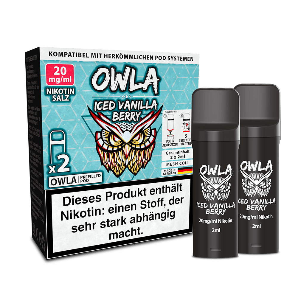 2x OWLA Einweg Pod - Iced Vanilla Berry - 20mg Nikotinsalz 2ml