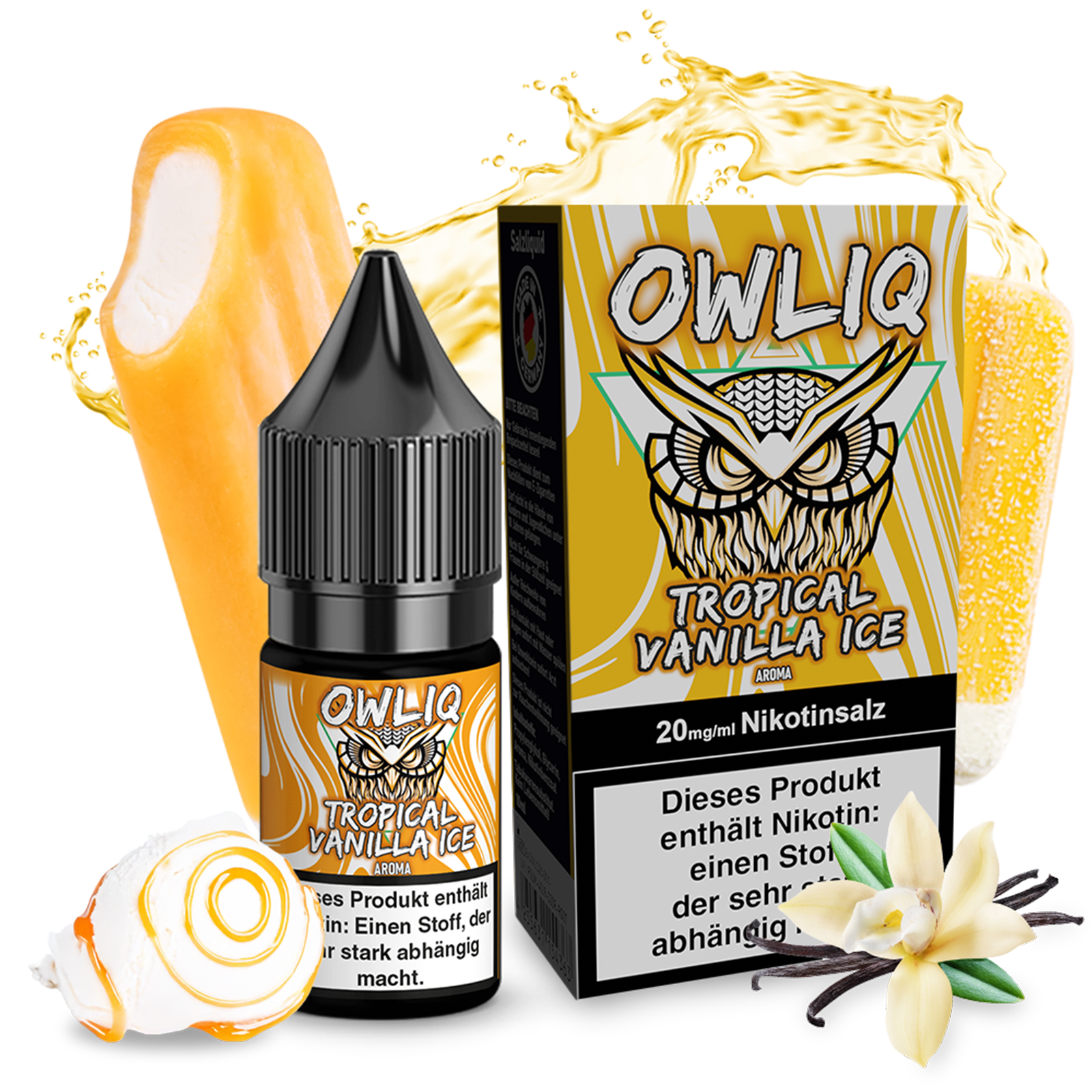 OWLIQ Nikotinsalz - Tropical Vanilla Ice - 10ml Liquid 20mg