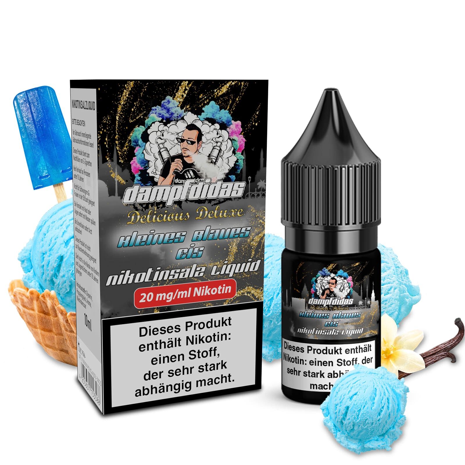 Dampfdidas Nikotinsalz - Kleines Blaues Eis - 10ml Liquid 20mg