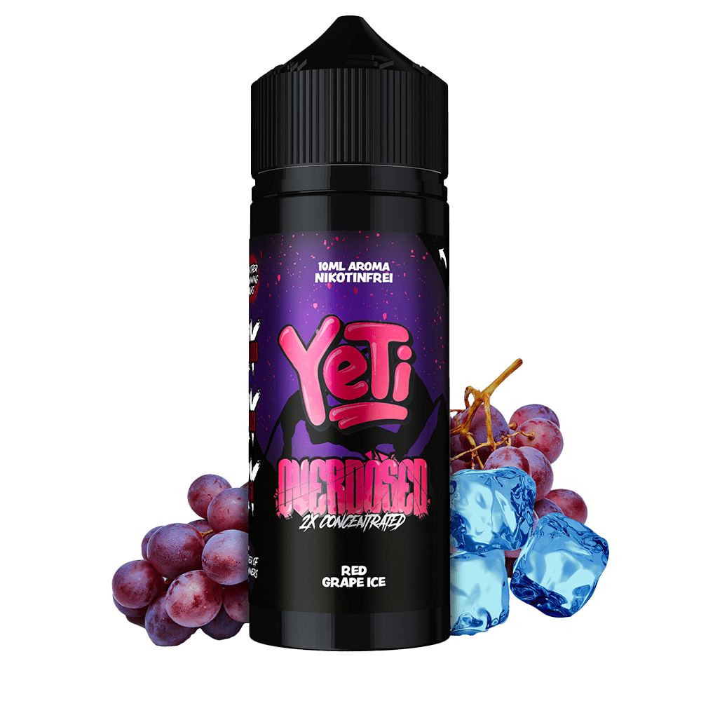 Yeti Longfill - Red Grape Ice - Overdosed 10ml Aroma in 120ml Flasche