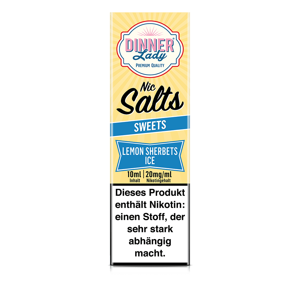 Dinner Lady Nikotinsalz - Lemon Sherbets Ice - 50/50 10ml Liquid 20mg