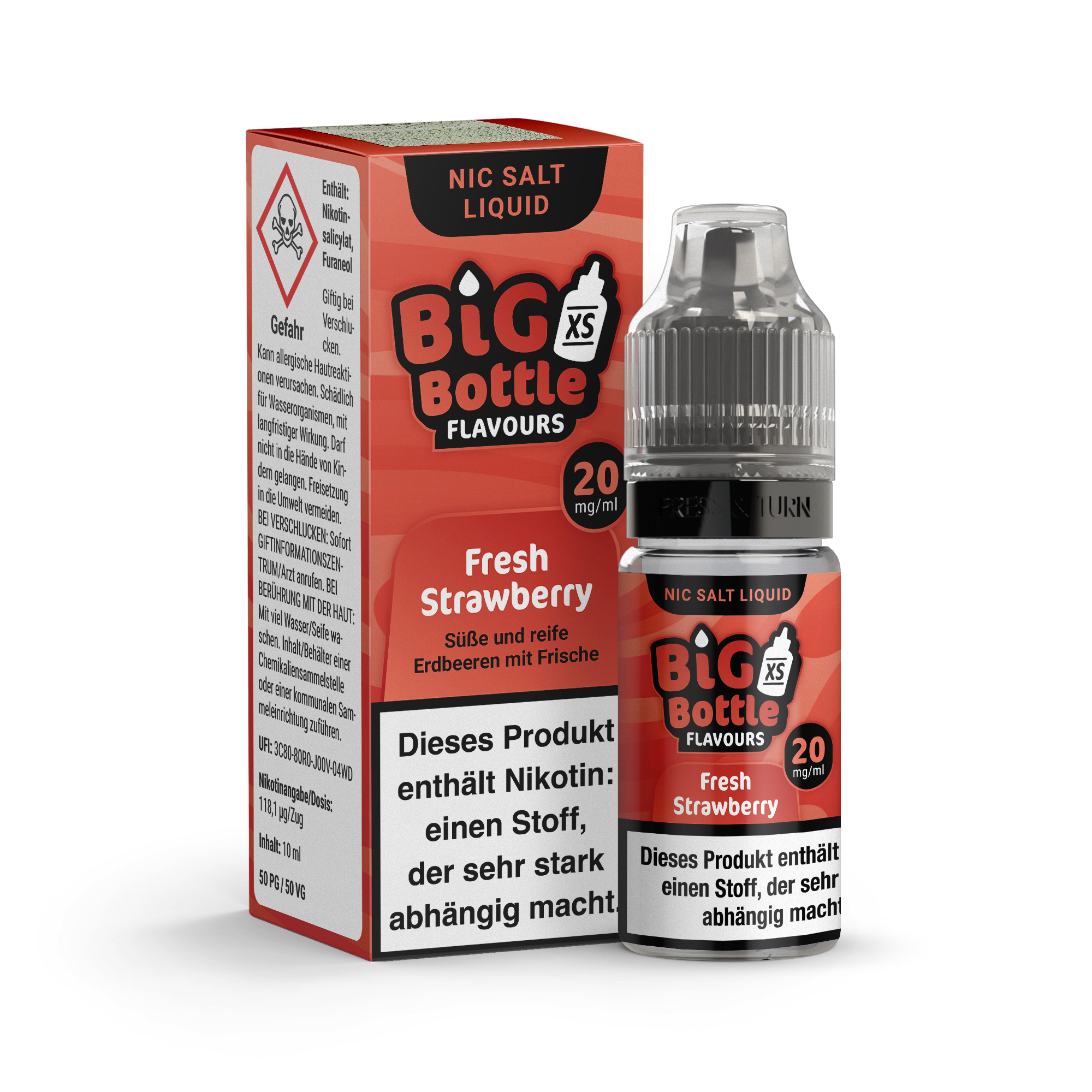 Big Bottle Flavours - Fresh Strawberry - 10ml 20mg Nikotinsalz