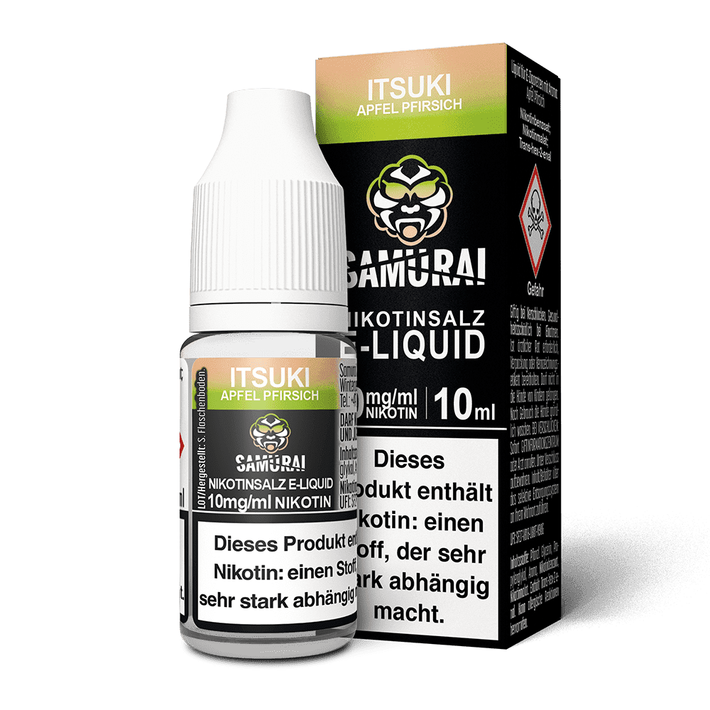 Samurai Nikotinsalz - Itsuki Apfel Pfirsich - Liquid 10mg 10ml