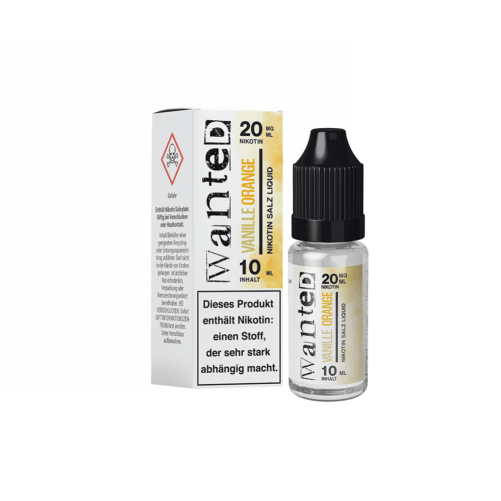 Wanted Nikotinsalz - Vanille Orange - Overdosed 10ml Liquid 20mg Wanted Nikotinsalz - Vanille Orange - Overdosed 10ml Liquid 20mg
