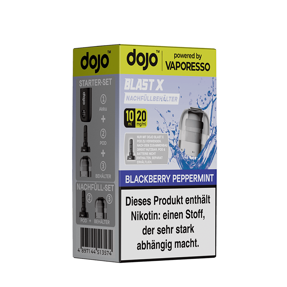 Vaporesso dojo Blast X Einweg Pod - Blackberry Peppermint - 20mg Nikotinsalz 10ml