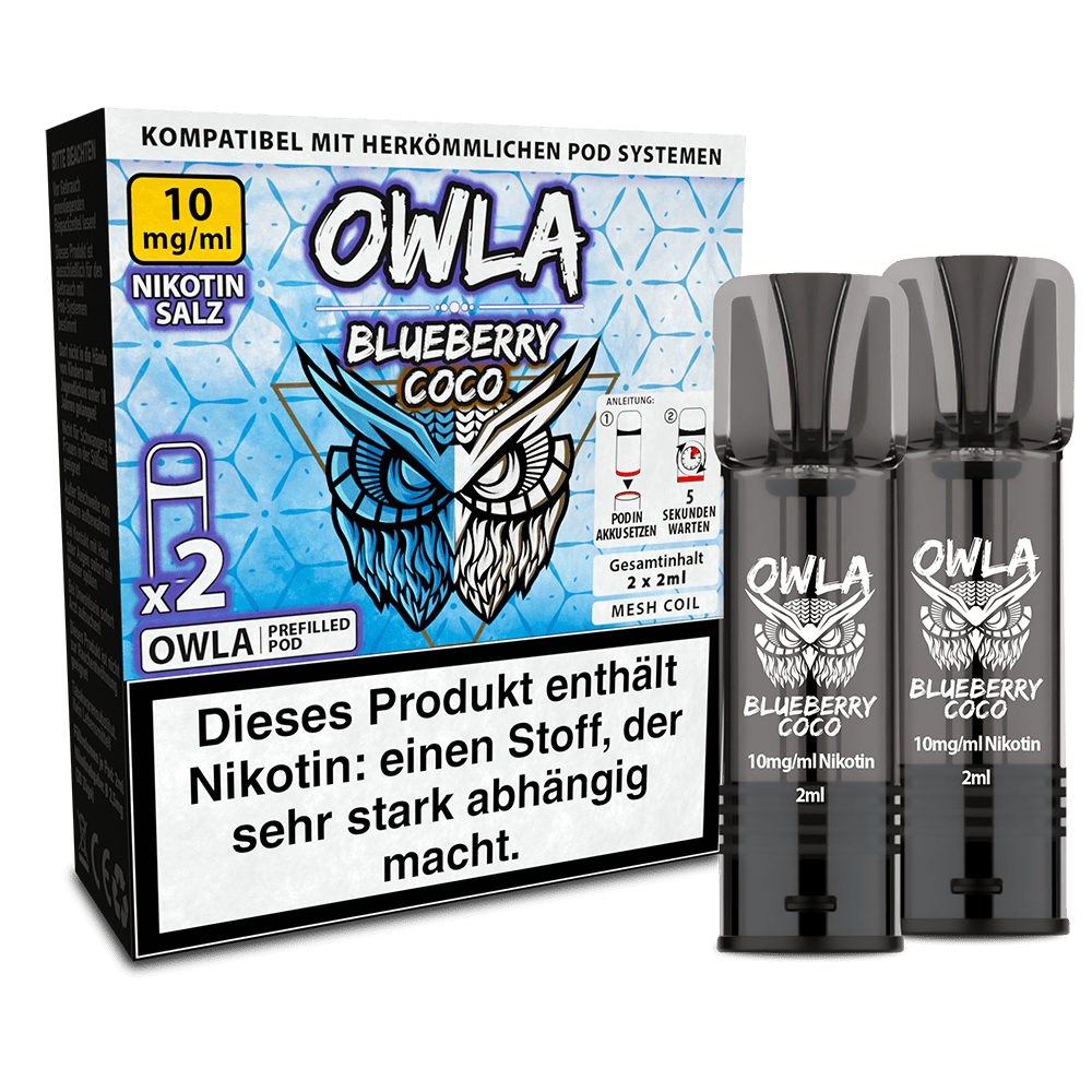 2x OWLA Einweg Pod - Blueberry Coco - 10mg Nikotinsalz 2ml