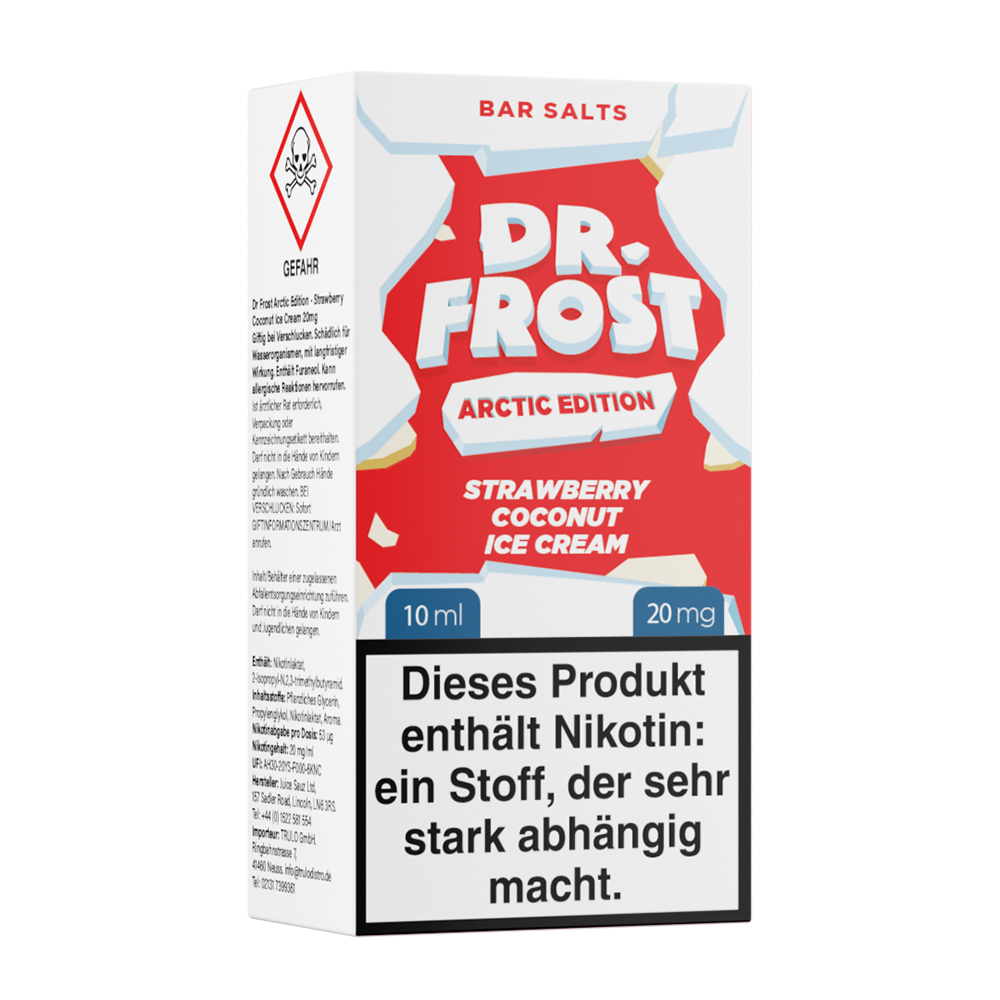 Dr. Frost Nikotinsalz - Strawberry Coconut Ice Cream - Liquid 20mg 10ml Flasche