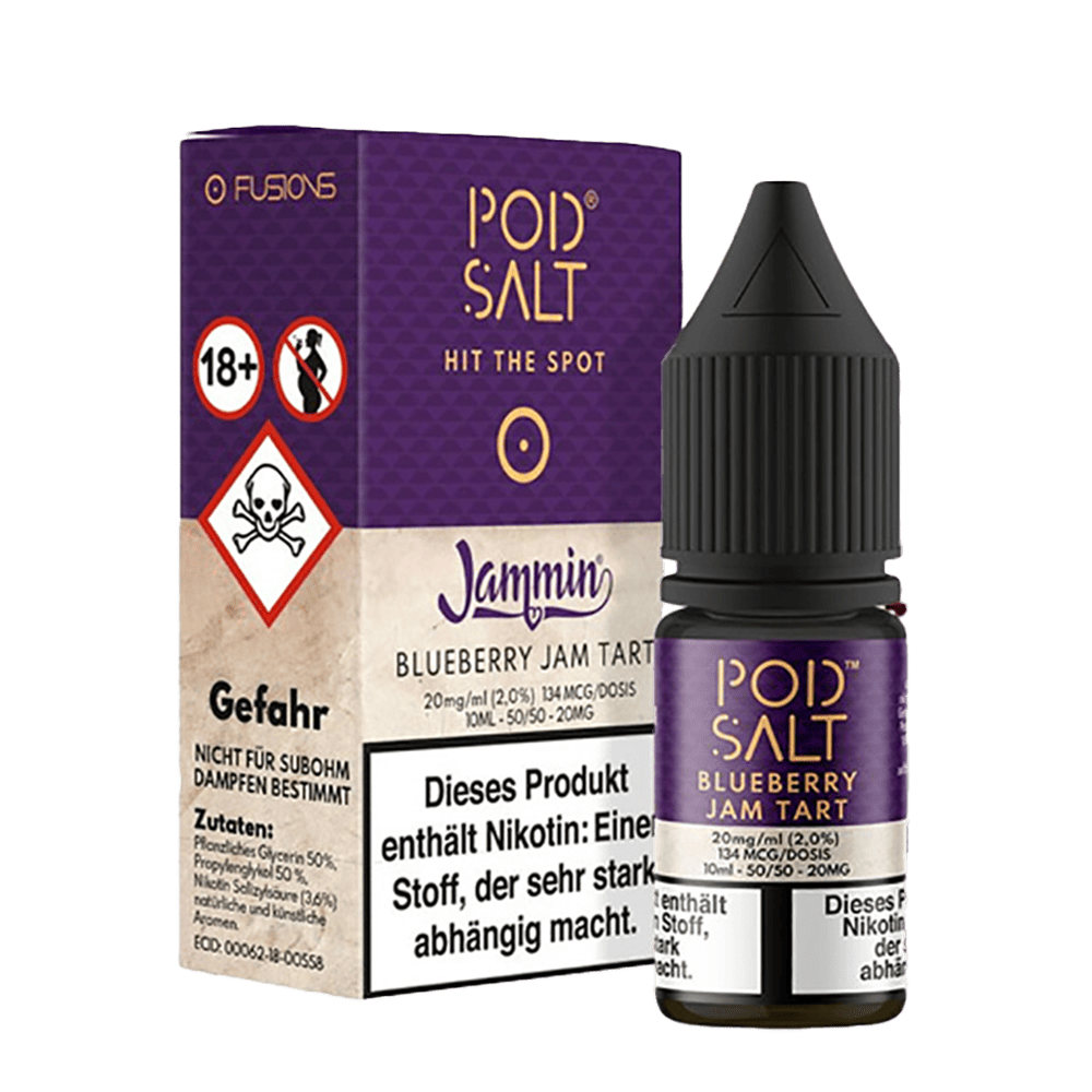 Pod Salt Fusion - Blueberry Jam Tart - 10ml Liquid 20mg Nikotinsalz