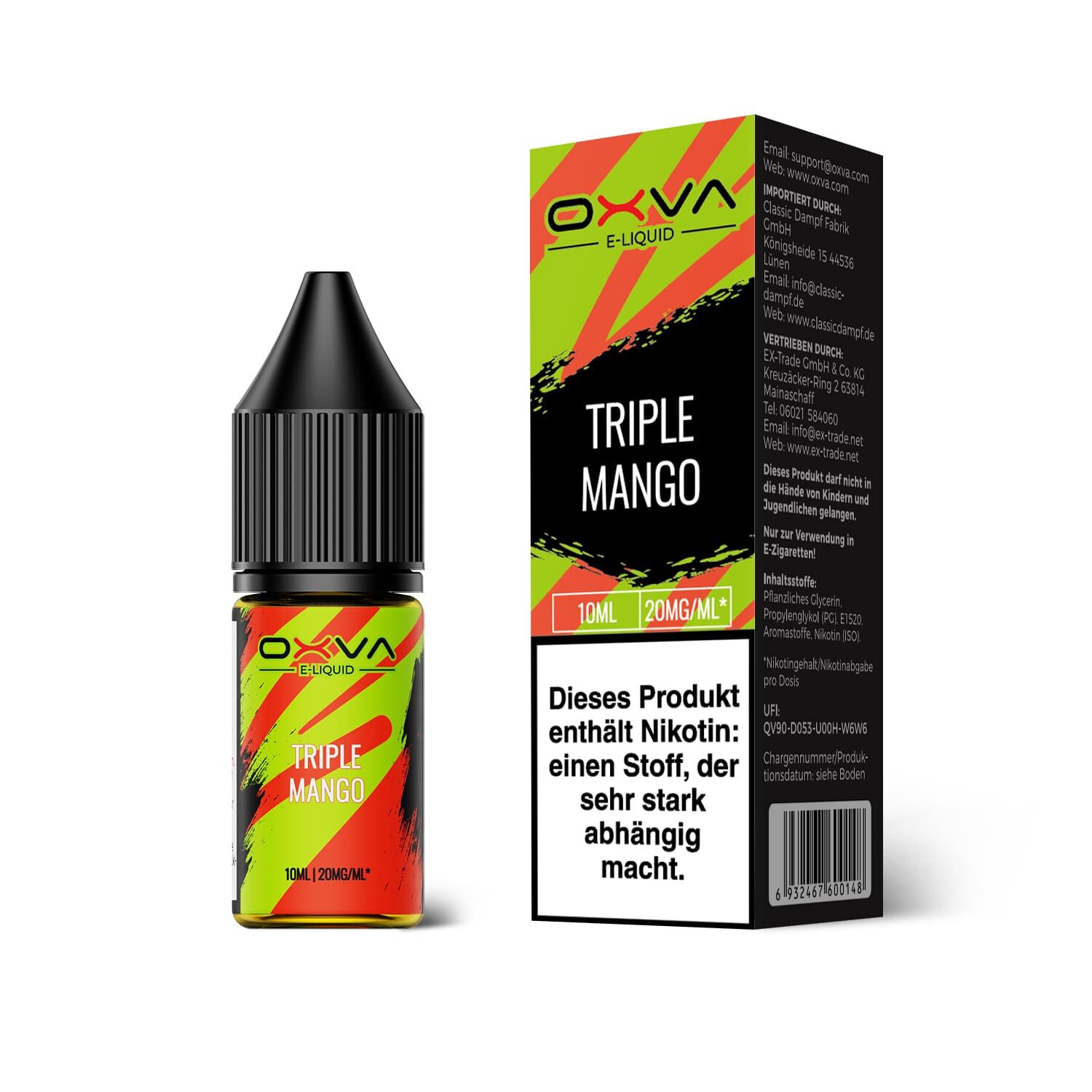 Oxva E-Liquid Nikotinsalz - Triple Mango - 10ml Liquid 20mg Oxva E-Liquid Nikotinsalz - Triple Mango - 10ml Liquid 20mg