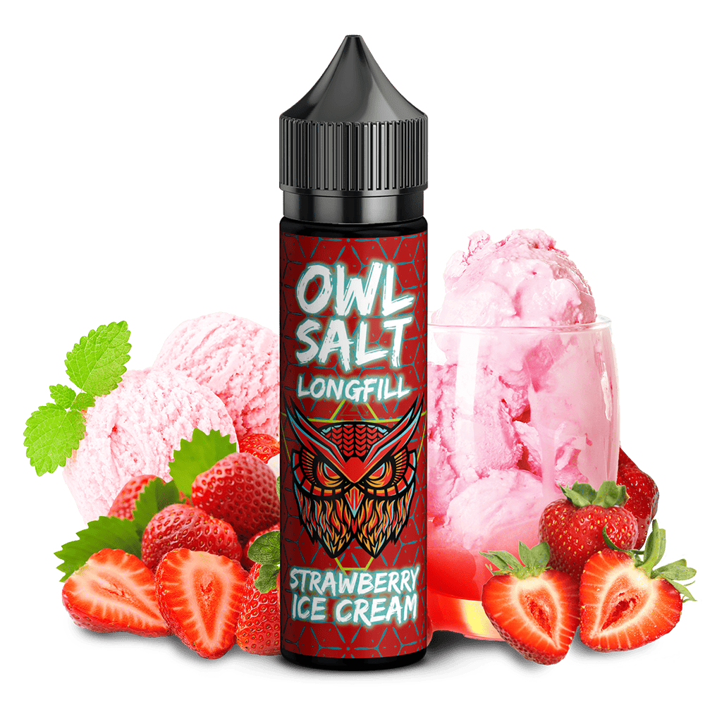 OWL Salt Aroma Longfill - Strawberry Ice Cream - 10ml in 60ml Flasche
