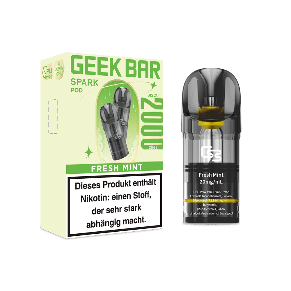 2x Geek Bar Spark Pod - Fresh Mint - 20mg Nikotinsalz 2ml