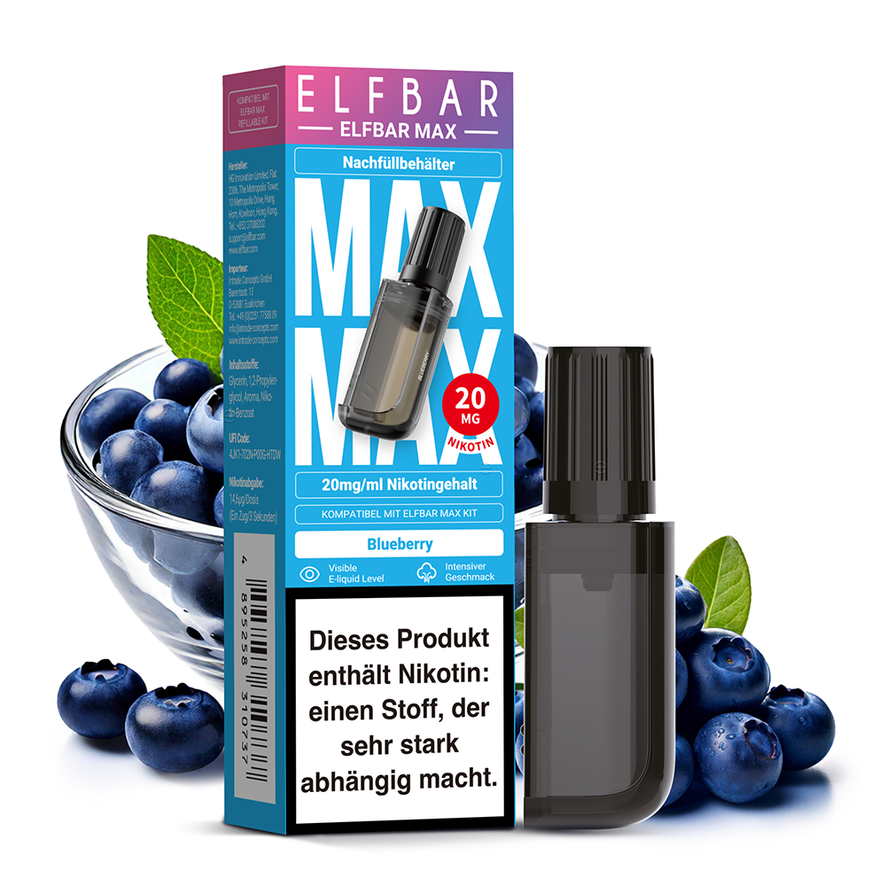 Elfbar MAX Refill Pod - Blueberry - 20mg Nikotinsalz 10ml