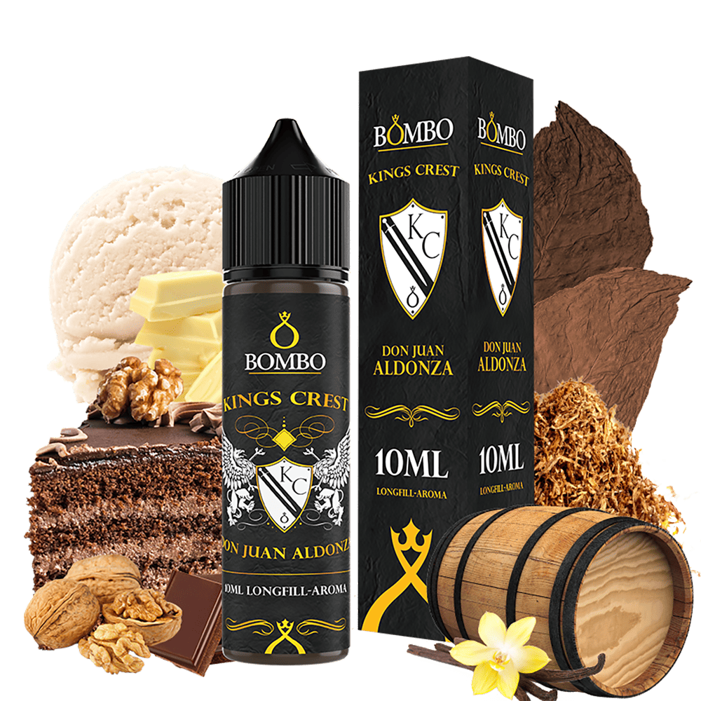 Kings Crest Longfill - Don Juan Aldonza- 10ml in 60ml Flasche Kings Crest Longfill - Don Juan Aldonza- 10ml in 60ml Flasche