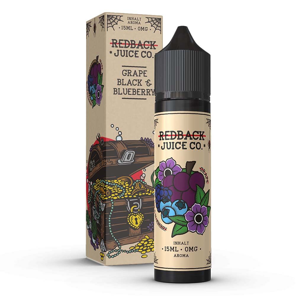 Redback Juice Co. Grape Black & Blueberry 15ml in 60ml Flasche