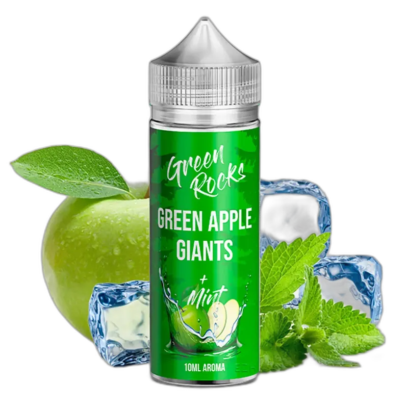 Green Rocks Longfill - Green Apple Giants - 10ml Aroma in 120ml Flasche