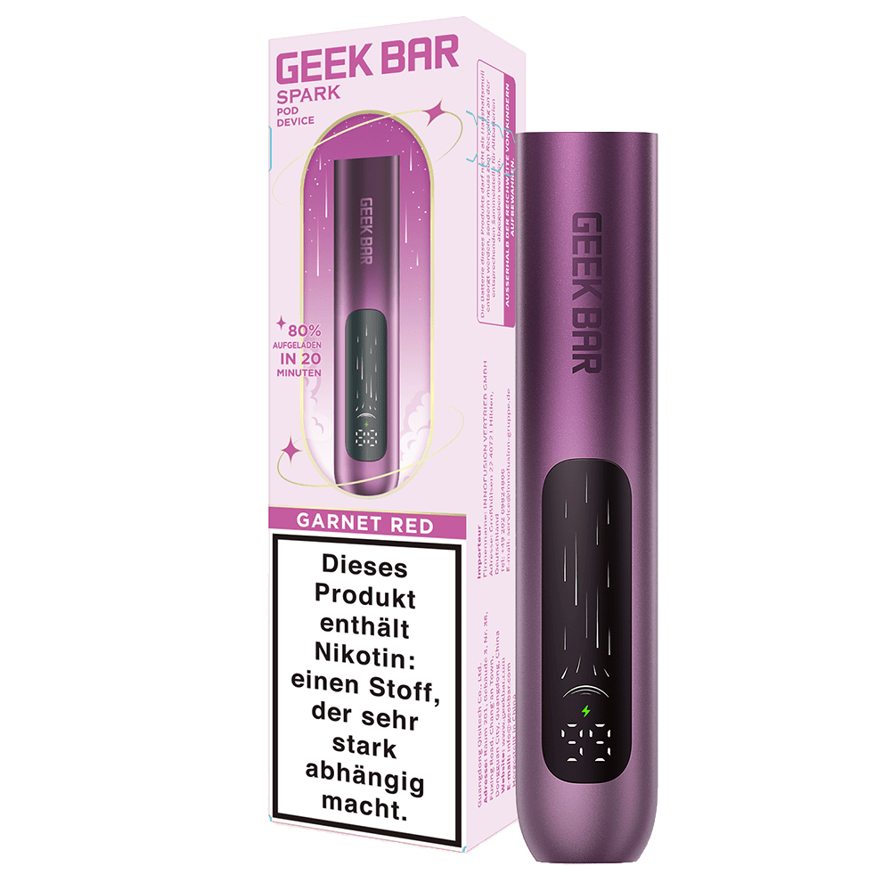 Geek Bar Spark Gerät Garnet Red Verpackung