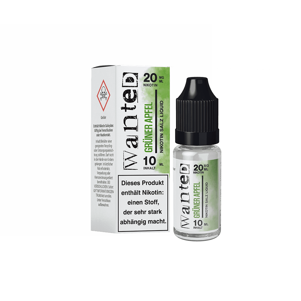 Wanted Nikotinsalz - grüner Apfel - Overdosed 10ml Liquid 20mg