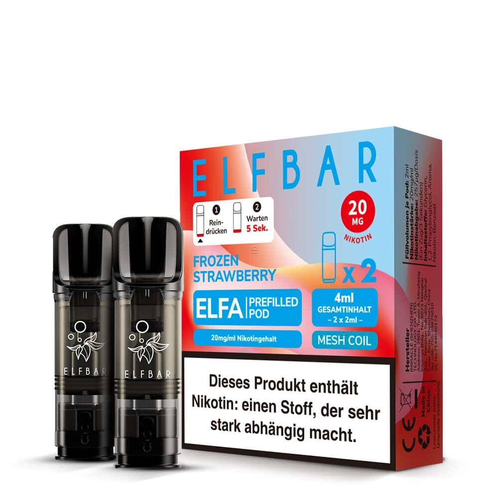 2x Elfbar Elfa Einweg Pod - Frozen Strawberry - 20mg Nikotinsalz 2ml
