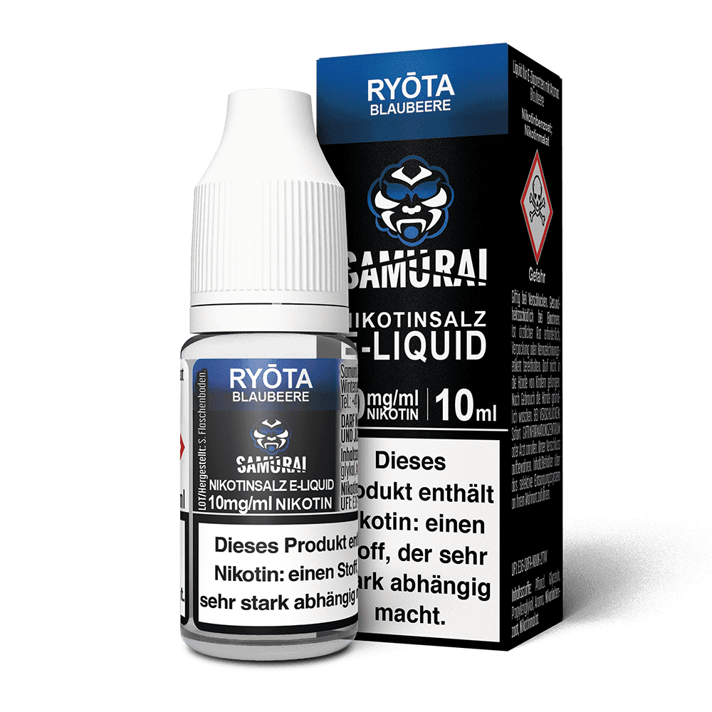 Samurai Nikotinsalz - Ryota Blaubeere - Liquid 10mg 10ml Samurai Nikotinsalz - Ryota Blaubeere - Liquid 10mg 10ml