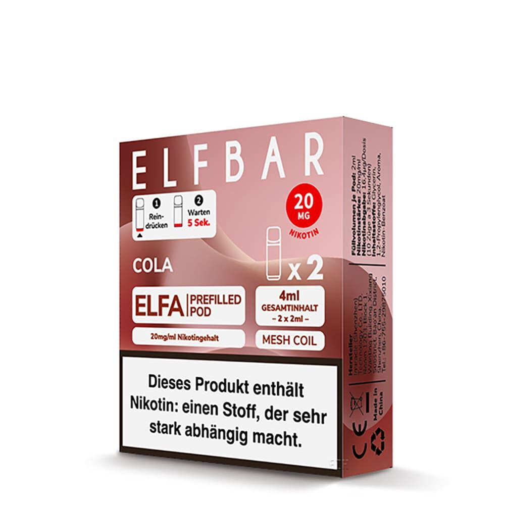2x Elfbar Elfa Einweg Pod - Cola - 20mg Nikotinsalz 2ml